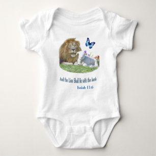 Lion and the lamb Bible verse Baby Bodysuit