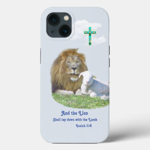 Lion and the lamb Bible verse iPhone 13 Case