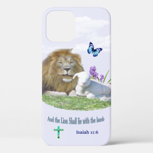 Lion and the lamb Bible verse Case-Mate iPhone Case (Back)