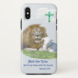 Lion and the lamb Bible verse iPhone XS Case