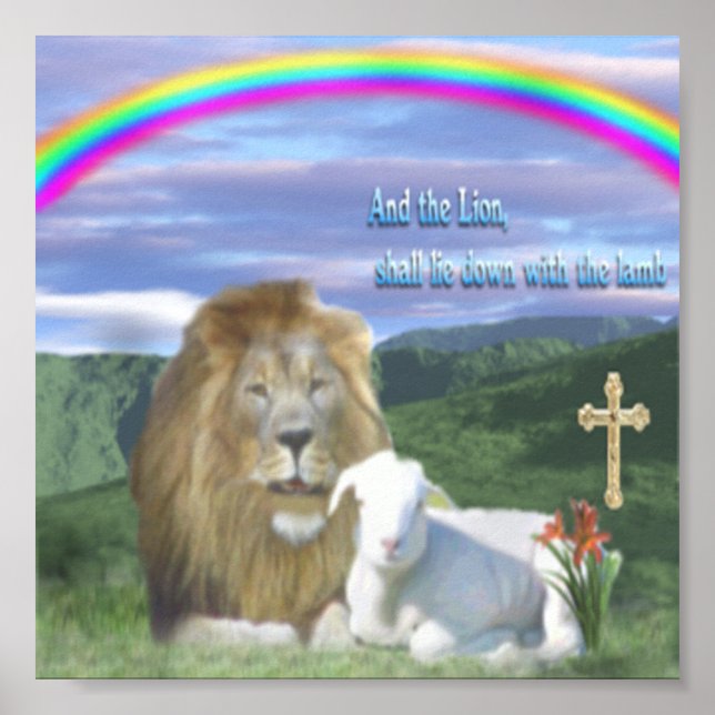 Lion and the lamb Bible verse Poster (Front)