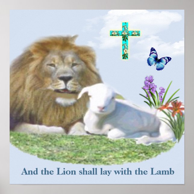 Lion and the lamb Bible verse Poster (Front)