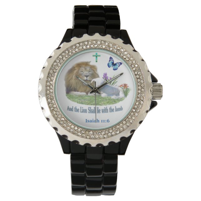Lion and the lamb Bible verse Watch (Front)