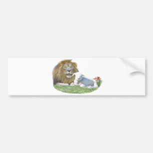 Lion and the Lamb christian art Bumper Sticker