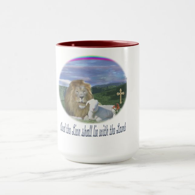 Lion and the lamb christian mug (Center)