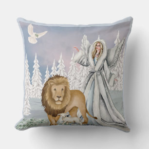 Lion and the Lamb Christmas pillow