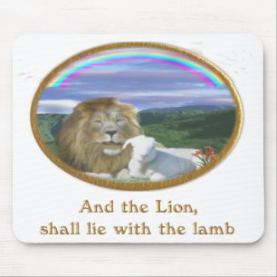 lion and the lamb mousepad