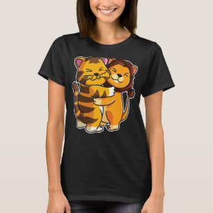 Lion And Tiger Cute Animals For Women Or Girls Cat T-Shirt