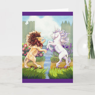 Lion and Unicorn Greeting Card