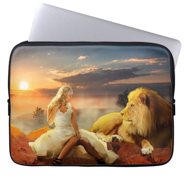 LION AND WOMAN FANTASY LAPTOP SLEEVES (Front)