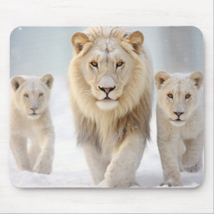 Lion Animal Family Wandering Nature Out Mouse Pad