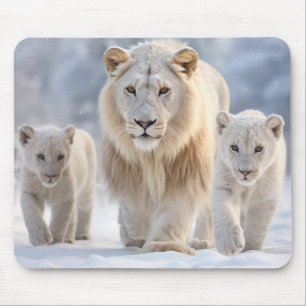 Lion Animal Family Wandering Nature Out Mouse Pad