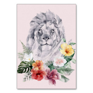 Lion Animal Flowers Table Number