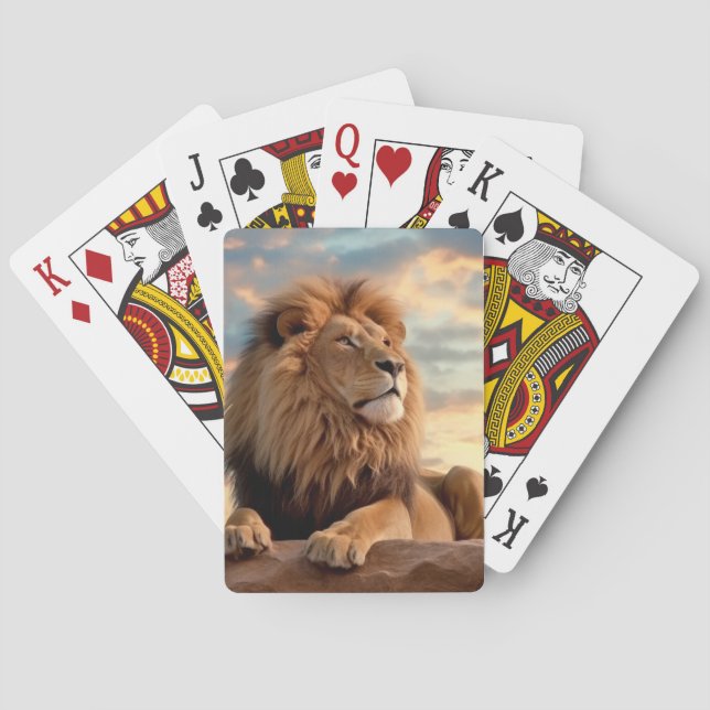 Lion Animal Nature Majestic Wilderness  Playing Cards (Back)