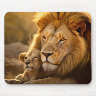 Lion Animal Wild Beauty Freedom Wilderness Print Mouse Pad