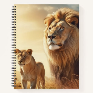 Lion Animal Wildlife Wilderness Colourful Wall Art Notebook