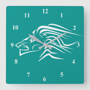 Lion Art - Drawing - Choose/ Add Your Colour / Tex Square Wall Clock