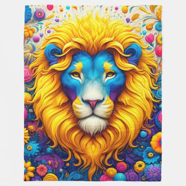 Lion Art Fleece Blanket (Front)
