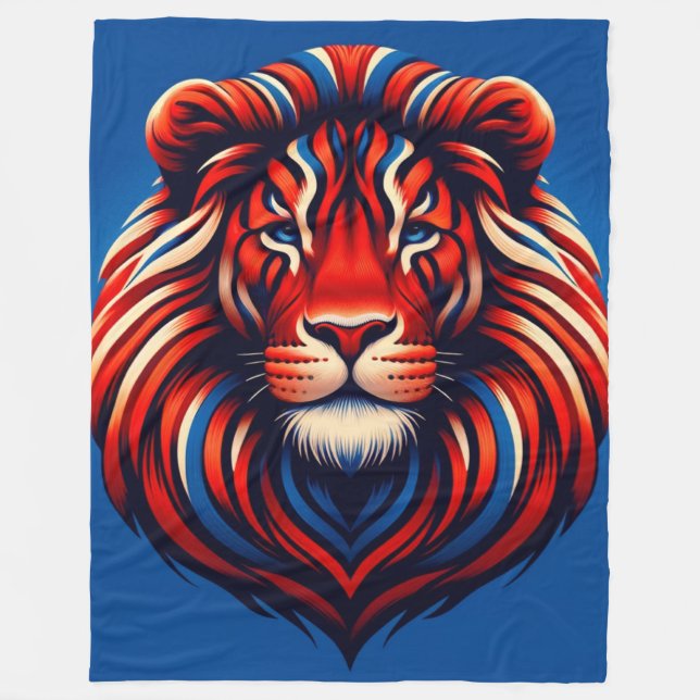Lion Art Fleece Blanket (Front)