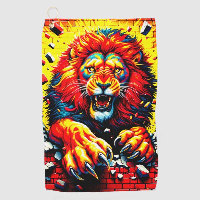 Lion Art Golf Towel (Front)