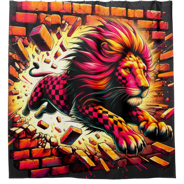 Lion Art Shower Curtain (Front)