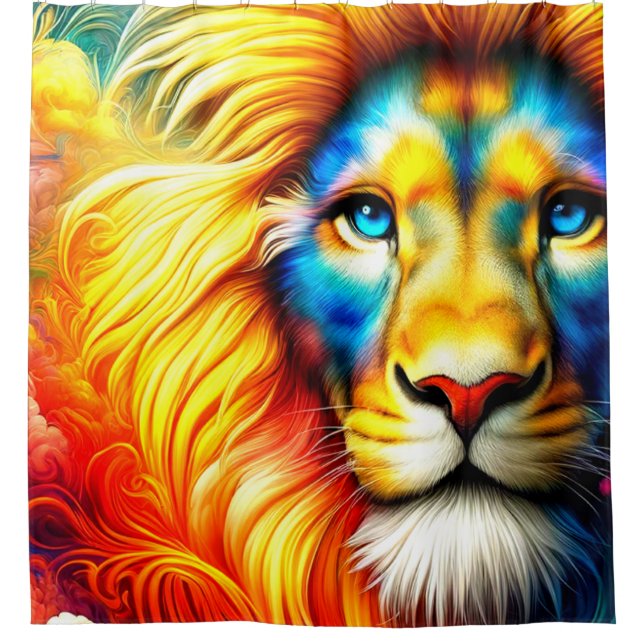 Lion Art Shower Curtain (Front)