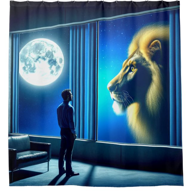 Lion Art Shower Curtain (Front)