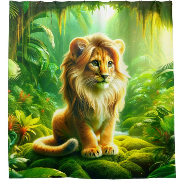 Lion Art Shower Curtain (Front)