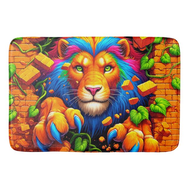 Lion Artwork Bath Mat (Front)