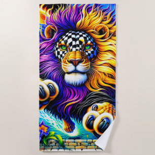 Lion Artwork Beach Towel
