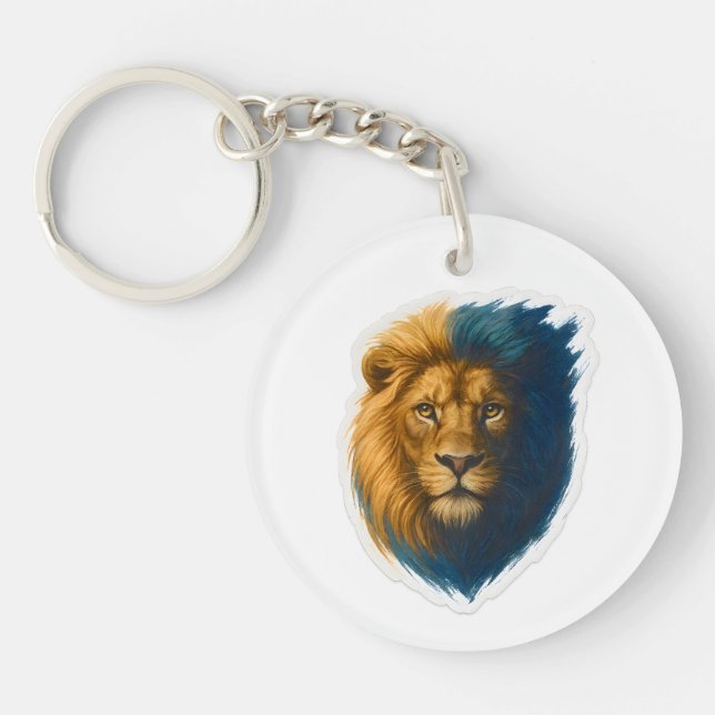 Lion Artwork – Bicolor Key Ring (Front)