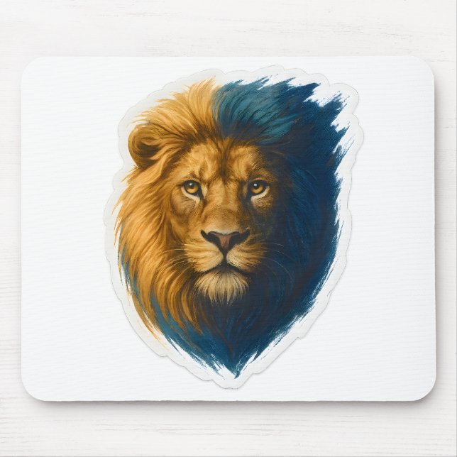 Lion Artwork – Bicolor Mouse Pad (Front)