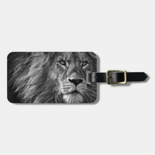 Lion Artwork Black & White Luggage Tag