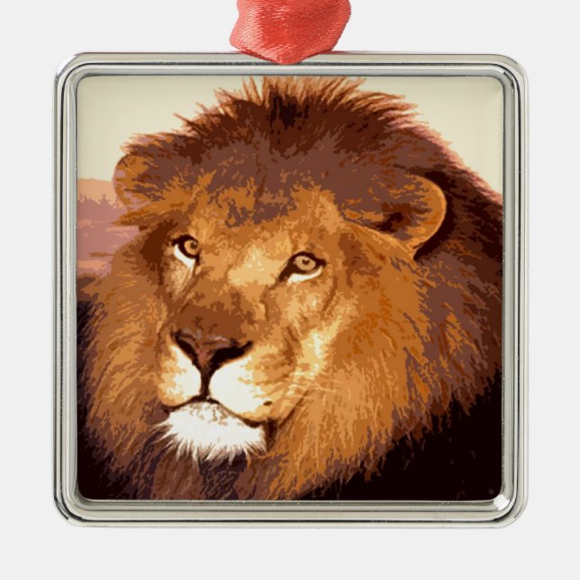 Lion Artwork Metal Tree Decoration (Front)