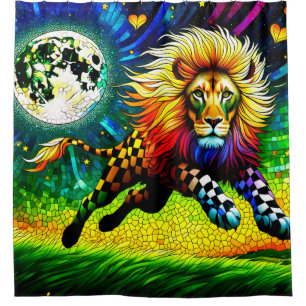Lion Artwork Shower Curtain