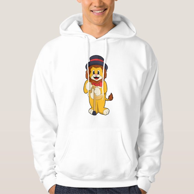 Lion as Gentleman with Hat Hoodie (Front)