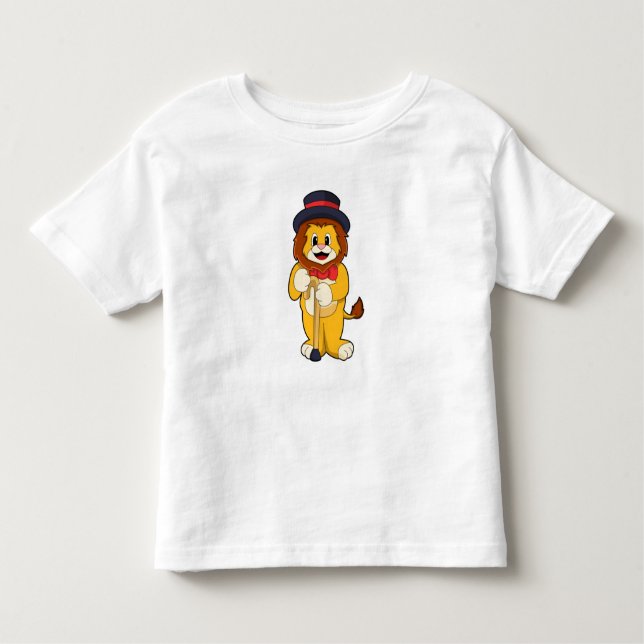 Lion as Gentleman with Hat Toddler T-Shirt (Front)