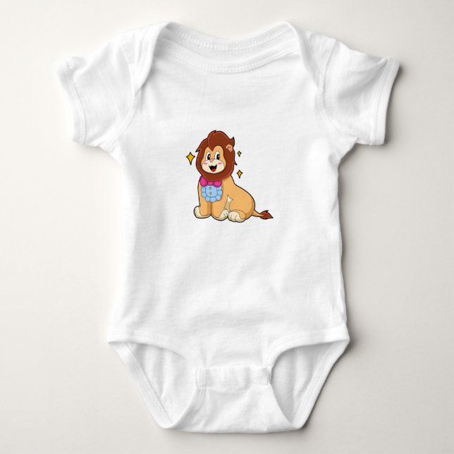 Lion as Gentleman with Tie.PNG Baby Bodysuit (Front)