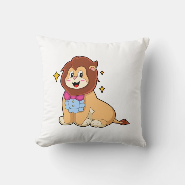 Lion as Gentleman with Tie.PNG Cushion (Front)