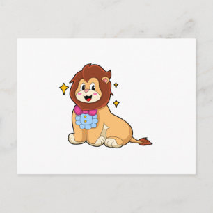 Lion as Gentleman with Tie.PNG Postcard