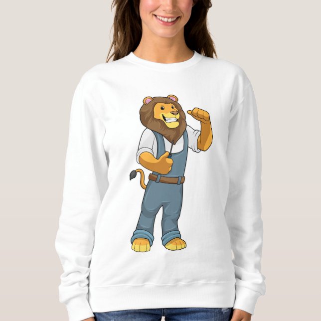 Lion as Handyman Screwdriver Sweatshirt (Front)