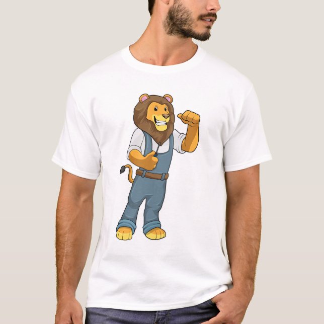 Lion as Handyman Screwdriver T-Shirt (Front)