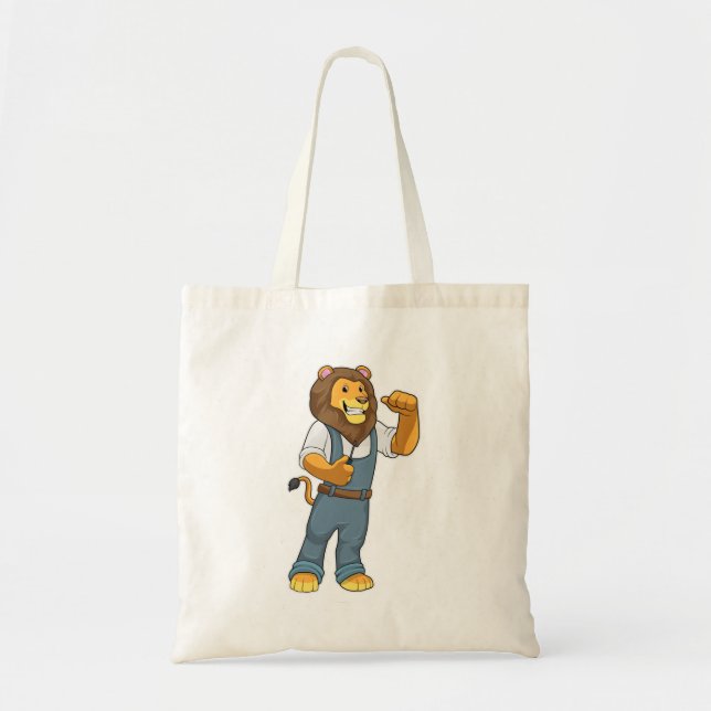 Lion as Handyman Screwdriver Tote Bag (Front)