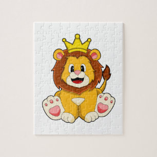 Lion as King with Crown Jigsaw Puzzle