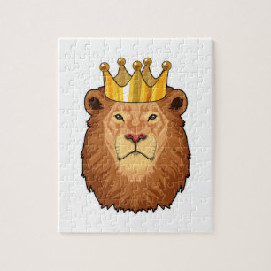 Lion as King with Crown Jigsaw Puzzle