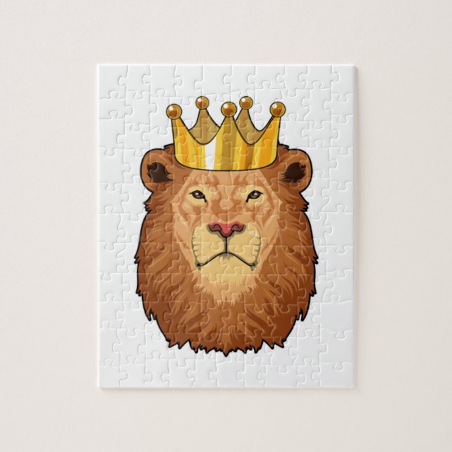 Lion as King with Crown Jigsaw Puzzle (Vertical)