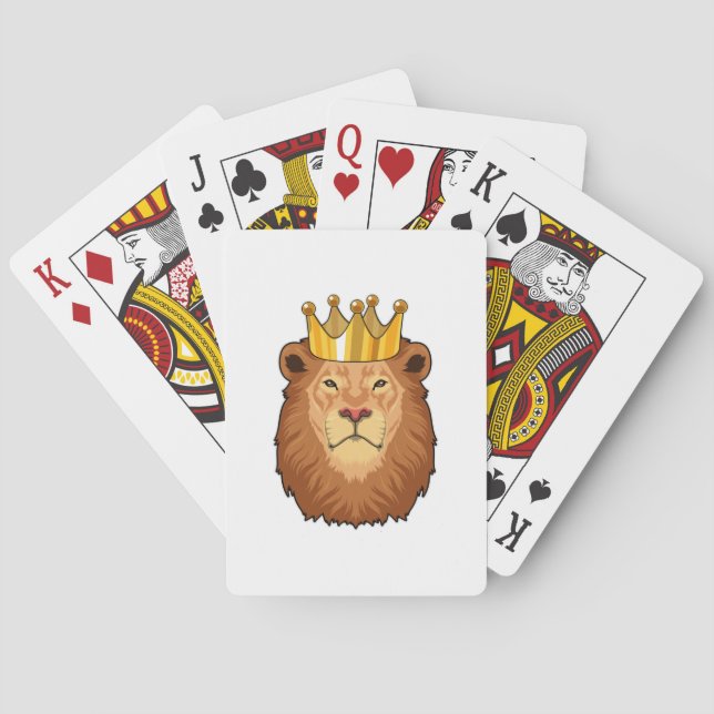Lion as King with Crown Playing Cards (Back)