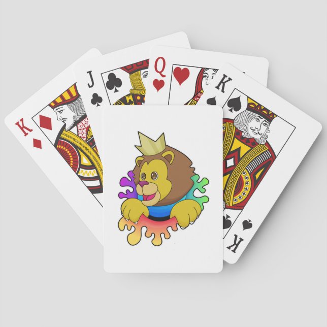Lion as King with Crown Playing Cards (Back)