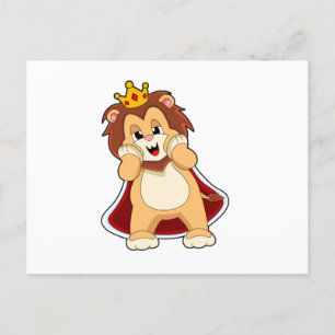 Lion as King with Crown.PNG Postcard