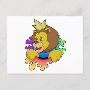 Lion as King with Crown Postcard